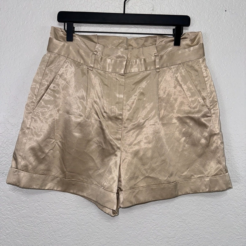 Los Angeles Atelier & Other Stories Shorts Satin‎ 12 Beige Cotton Slash Pockets